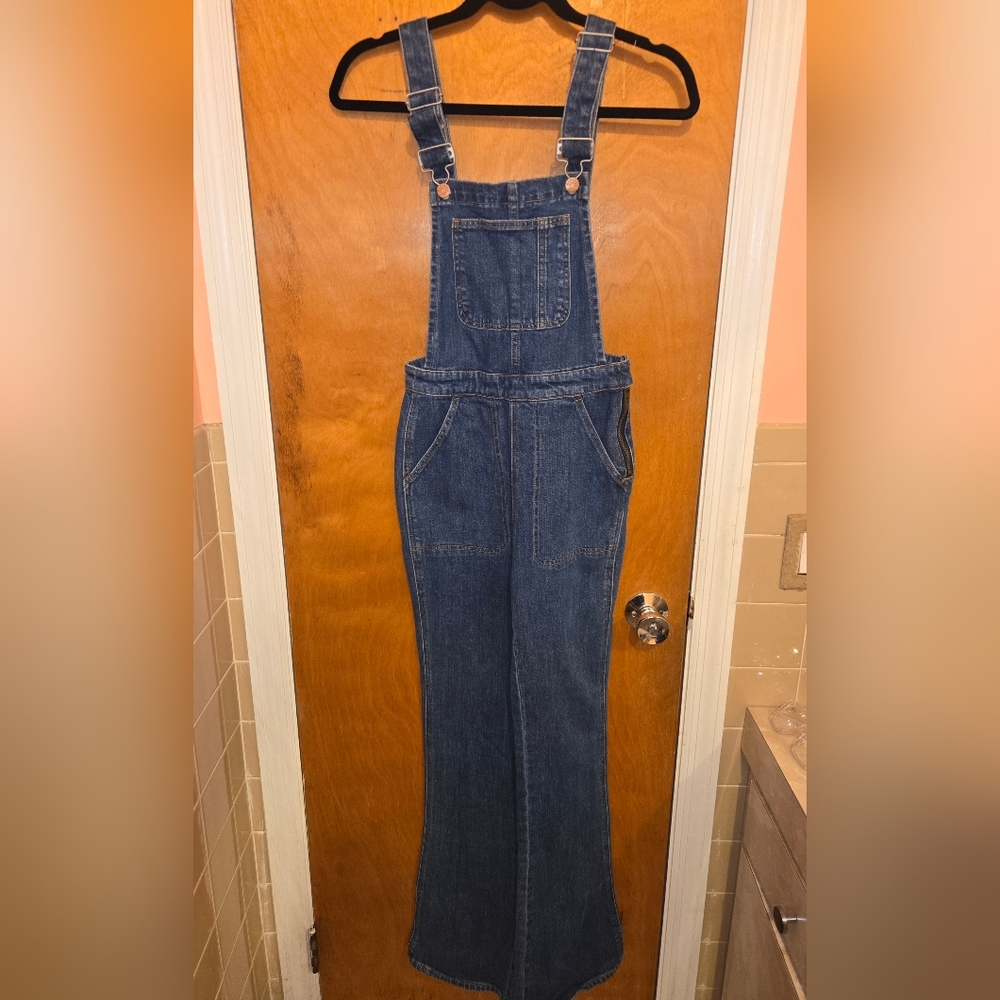 NWT Madewell Dark Blue Denim Flare Leg Overalls